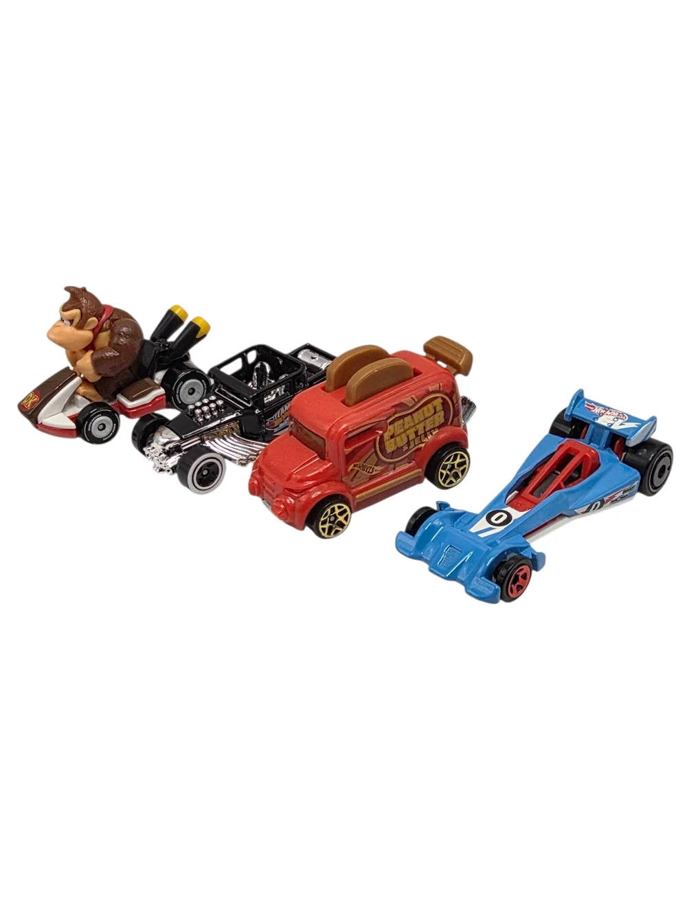 Hot Wheels Lot of 4 Mario Kart Donkey Kong Bone Shaker Roller Toaster Hot Wired
